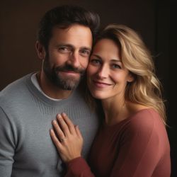 Portrait picture of a loving couple embracing each other.